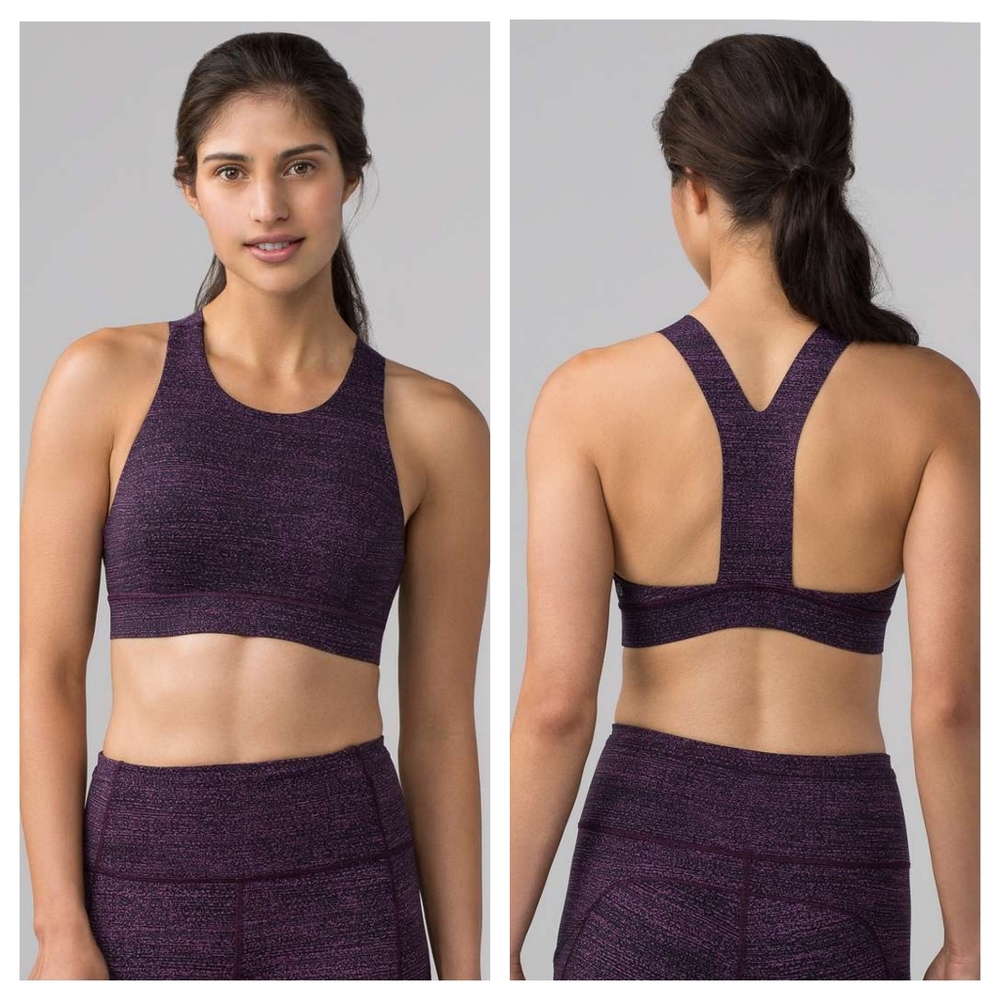 Lululemon Fast & Free Bra (Nulux) Salt Dark Mystic Black 6